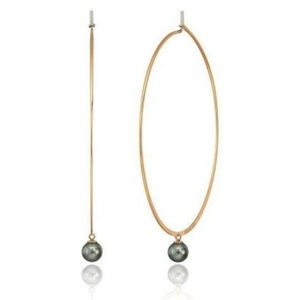 Michael Kors Gold Tone Pearl Drop Dangle Earrings NWT